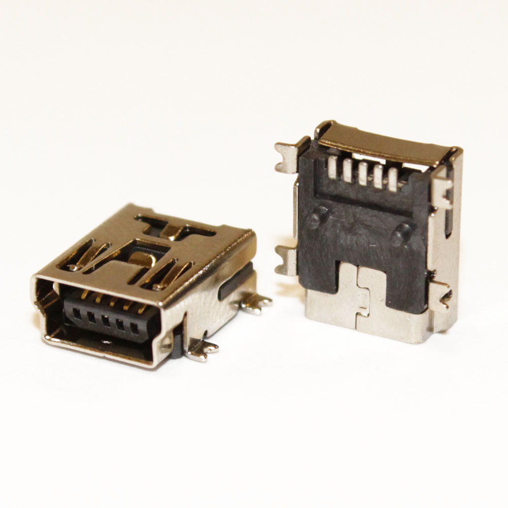 Гнездо mini USB 5pin,  USB/M-1J на плату, тип2